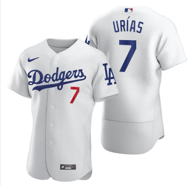 Men's Los Angeles Dodgers #7 Julio Urías White Flex Base Stitched MLB Jersey